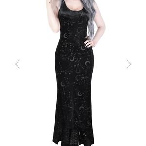 Killstar Lyra Burnout Velvet Goth Dress